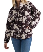 Wrangler cowhide sherpa snap jacket in Brown Cow - $50.00