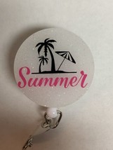 Retractable Badge Reel ID Holder - Summer Time Beach Fun - £7.78 GBP