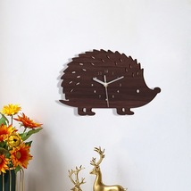 Hedgehog wooden wall clock Cartoon decorations Bedroom creative clock - $38.00