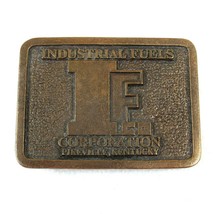 Vintage Industrial Fuels Corp Belt Buckle Brass tone Metal Pikeville Ken... - $19.99