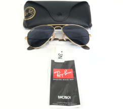 Ray-Ban Sunglasses RB3025 AVIATOR LARGE METAL 183/R5 Gold Frames w Blue ... - $130.69