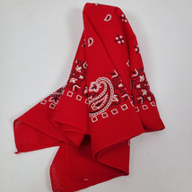 Vintage Rockabilly Red Black Neckerchief Bandana 20x21 Inch USA Cotton - $14.00