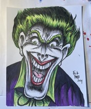 1970s Silver Age Joker From Batman DC Comic Original Art  Drawing By Fra... - $65.44