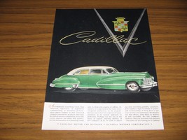 1947 Print Ad Cadillac 4-Door Green 2-Tone Car General Motors - £12.65 GBP