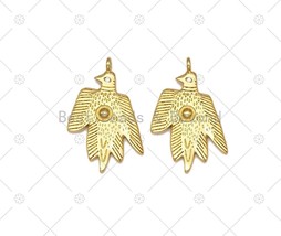 Eagle with Clear CZ Eye Hand Shape Pendant, 18K Gold Filled Flat Eagle - £2.37 GBP