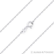 1.1mm D-Cut Anchor Cable Link 925 Italy Sterling Silver &amp; Rhodium Chain Necklace - £10.52 GBP+