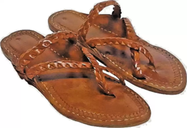Herren Kolhapuri Leder Chappal Handgefertigt HT56 Flach Ethnisch Schuhe US Größe - £29.64 GBP