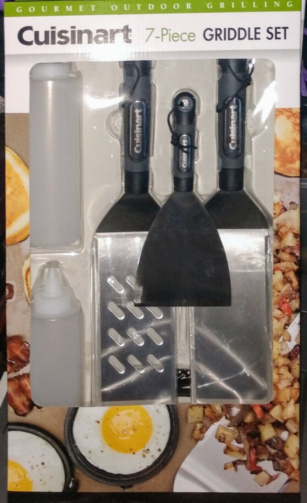 Cuisinart BBQ Tool Set 7 Piece Outdoor Griddle Grilling & Cooking Brand new - £16.02 GBP