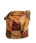 Handmade Leather Hobo Bag: Soft Patchwork Shoulder Bag - $3,680.67 MXN