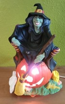 Byron Molds Vintage 1970s Halloween Witch Pumpkin Light Lamp Ceramic Mus... - $59.39