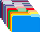 Two Tone Color File Folders 8.5 X 11 Inch, 1/3 Cut Tab File Folders Lett... - $17.20