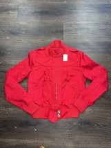 rue 21 red crop denim jacket Size Medium  Biker Jacket - £9.05 GBP