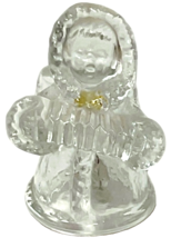 GOEBEL Clear Lead Crystal Angel Bell 3.5&quot; Angel With Accordian 1981 West Germany - $8.99