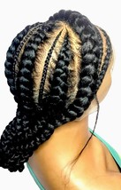 Cornrow Braids Stitch Cornrow Braided Wig Full Lace Baby Hair Big Fulani... - $118.80