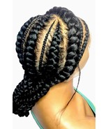 Cornrow Braids Stitch Cornrow Braided Wig Full Lace Baby Hair Big Fulani Braids - $118.80