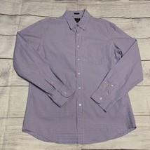 J Crew Mens Large Slim Fit Shirt Pink Blue Checkered Button Down Flex Washed - £11.77 GBP