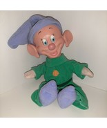 Mattel Plush DOPEY Snow White &amp; Seven Dwarves Moveable Eyes &amp; Ears 1993 ... - £9.49 GBP