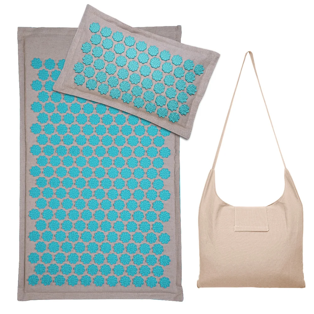  Spike Acupressure Mat Cushion Nature Linen Coconut Palm Back Neck Foot Mage Ind - £147.77 GBP