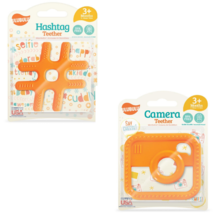 2 Pack Baby Teething Toys - Ulubulu - Unisex - Hashtag and Camera Teether - £11.76 GBP