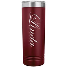 Linda - 22oz Insulated Skinny Tumbler Personalized Name - Maroon - £25.94 GBP