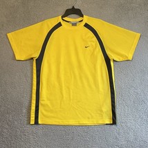Nike T-Shirt Mens Extra Large Yellow Mesh Detail Short Sleeve Dri Fit - $11.29