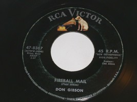 Don Gibson Fireball Mail Oh Such A Stranger 45 Rpm Record Vinyl RCA Label - £9.47 GBP