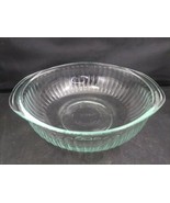 Pyrex Round Casserole Ribbed Glass Mixing Bowl 024 15  2 Quarts Clear - £9.48 GBP