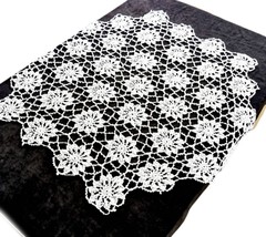 White Crochet Doily, Lace Crochet doily, Round Easter Crochet doily, 42&#39;&#39; - £54.34 GBP