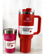 Stanley Target Red Valentines Day Tumbler 40oz & 16 oz Stacking Pint Cosmo Pink - £104.33 GBP