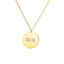 Angel Number 11:11 Pendant Necklace for Women Stainless Steel Gold Chain... - £19.98 GBP