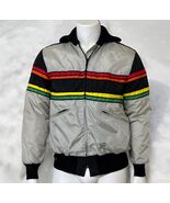 Vintage John Deere Snowmobile Jacket Mens M Insulated Full Zip Retro Stripe - $1,692.20 MXN