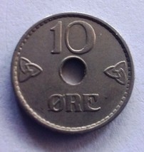 1941 Norway 10 Ore Coin Free Shipping - £2.36 GBP