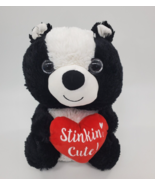 Valentine Skunk Stinkin Cute Red Heart Black White Walgreens 11&quot; Plush T... - €13,01 EUR