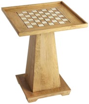 Chess Table Games Functional Pedestal Base Painted Distressed Natural Mango - £608.24 GBP