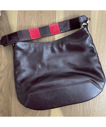 Iacucci Bordeaux Leather Patchwork Strap Hobo Shoulder Bag Purse Italy - $1,677.12 MXN