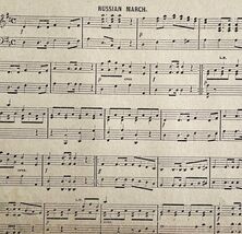 1875 Russian March Victorian Sheet Music Reed Organ Melodeon Classical D... - $18.59