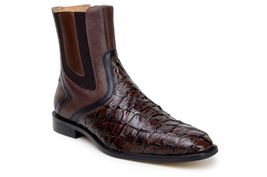 Belvedere Lima Genuine Pirarucu Skin Pebble Grain Calf Chukka Boot Brown image 5