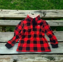 Carter&#39;s Red Black Plaid Fleece Mock Neck Pullover Shirt Boys 4T NWT Shi... - $11.87