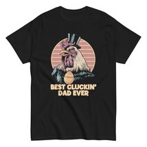 Best Cluckin&#39; Dad Ever Funny Chicken Unisex T-Shirt, Chicken Dad Funny Farm Shir - $19.79+