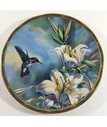 Gems of Nature RUBY-THROATED HUMMINGBIRD AND LILIES 6 1/4&quot; Plate Cyndi N... - $10.44