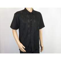 Men Silversilk 2pc walking leisure Matching Suit Italian woven knits 51016 Black image 4