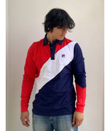 Men’s Fila Red | White | Navy Long Sleeve Polo Shirt NWT - £46.35 GBP
