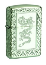 Elegant Dragon Design&quot; High Polish Green Lighter, Multi-Cut Zippo Lighter - $147.25