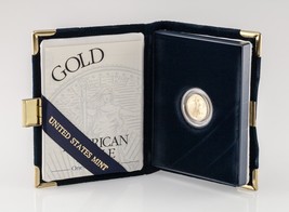 2001-w 1/10 Oz. Gold American Eagle Proof Coin w/ Case and CoA - £310.45 GBP