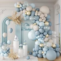 141PCS Dusty Blue Balloon Arch Kit Baby Shower Party Decor - $29.99