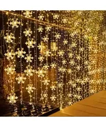 3m LED Snowflake Curtain Lights – Christmas Fairy String for Home Décor - $8.99