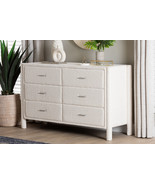 Lilly Modern White Teddy-Bear Fabric 6-Drawer Dresser - $12,694.92 MXN