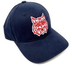 Navy Blue Arizona Wildcats Mascot Logo MVP Curved Bill Adjustable Hat - £21.89 GBP