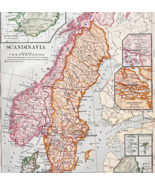 1898 Map Scandinavia Norway Sweden Victorian History Geography Atlas Pri... - $548.16 MXN