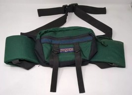 Vintage Jansport Fanny Pack Hiking Waist Bag With Water Bottle Holders 90s Green - $21.24